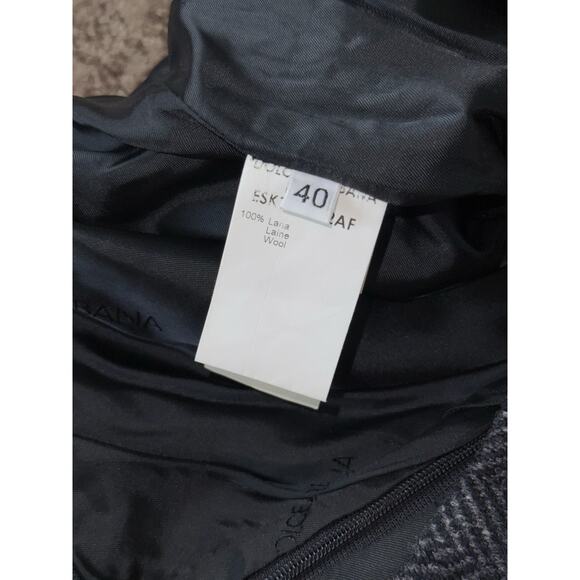 DOLCE & GABBANA classic gray black herringbone 100% wool straight pencil skirt - Picture 7 of 8